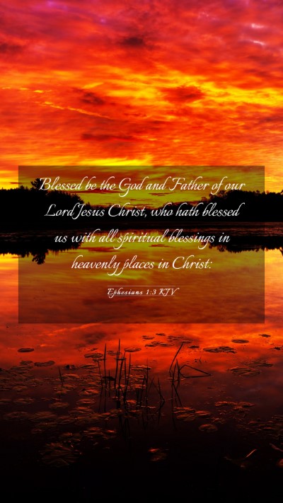 Picture 03 - Ephesians 1:3 KJV Mobile Phone Wallpaper - Blessed be the God and Father of our Lord Jesus - Mobile Bible Verse Wallpaper