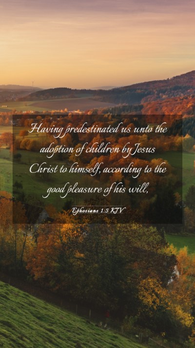 Picture 03 - Ephesians 1:5 KJV Mobile Phone Wallpaper - Having predestinated us unto the adoption of - Mobile Bible Verse Wallpaper