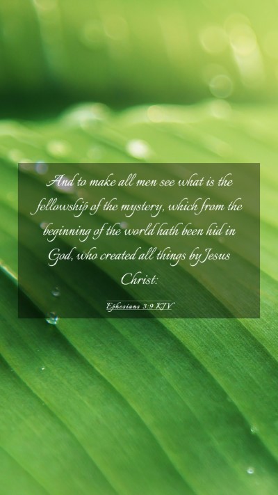 Picture 03 - Ephesians 3:9 KJV Mobile Phone Wallpaper - And to make all men see what is the fellowship of - Mobile Bible Verse Wallpaper