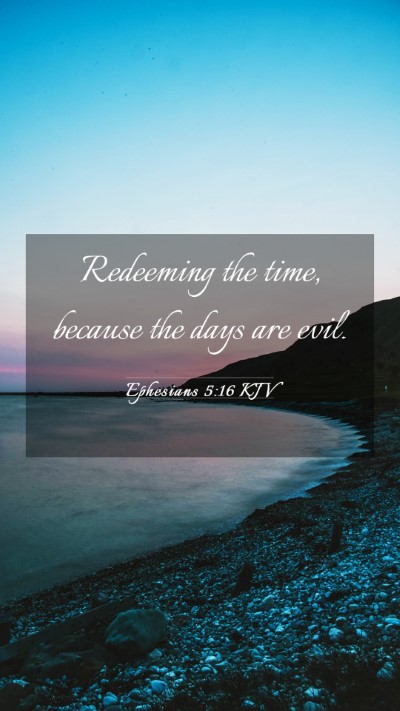 Picture 03 - Ephesians 5:16 KJV Mobile Phone Wallpaper - Redeeming the time, because the days are - Mobile Bible Verse Wallpaper