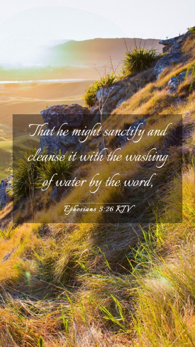 Picture 03 - Ephesians 5:26 KJV Mobile Phone Wallpaper - That he might sanctify and cleanse it with the - Mobile Bible Verse Wallpaper