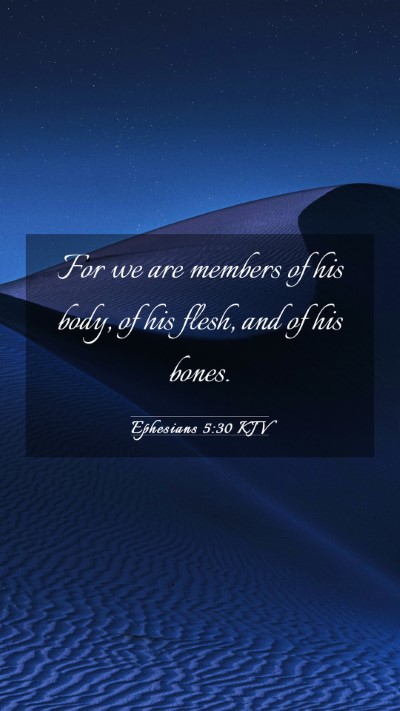 Picture 03 - Ephesians 5:30 KJV Mobile Phone Wallpaper - For we are members of his body, of his flesh, and - Mobile Bible Verse Wallpaper