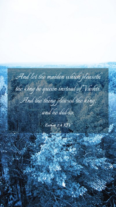 Picture 03 - Esther 2:4 KJV Mobile Phone Wallpaper - And let the maiden which pleaseth the king be - Mobile Bible Verse Wallpaper