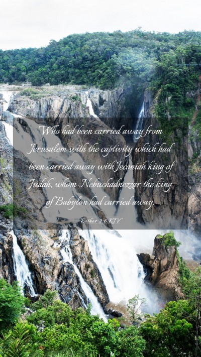 Picture 03 - Esther 2:6 KJV Mobile Phone Wallpaper - Who had been carried away from Jerusalem with the - Mobile Bible Verse Wallpaper