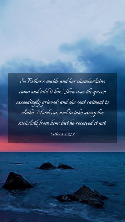 Picture 03 - Esther 4:4 KJV Mobile Phone Wallpaper - So Esther's maids and her chamberlains came and - Mobile Bible Verse Wallpaper
