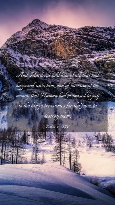 Picture 03 - Esther 4:7 KJV Mobile Phone Wallpaper - And Mordecai told him of all that had happened - Mobile Bible Verse Wallpaper