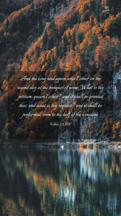 Picture 03 - Esther 7:2 KJV Mobile Phone Wallpaper - And the king said again unto Esther on the second - Mobile Bible Verse Wallpaper