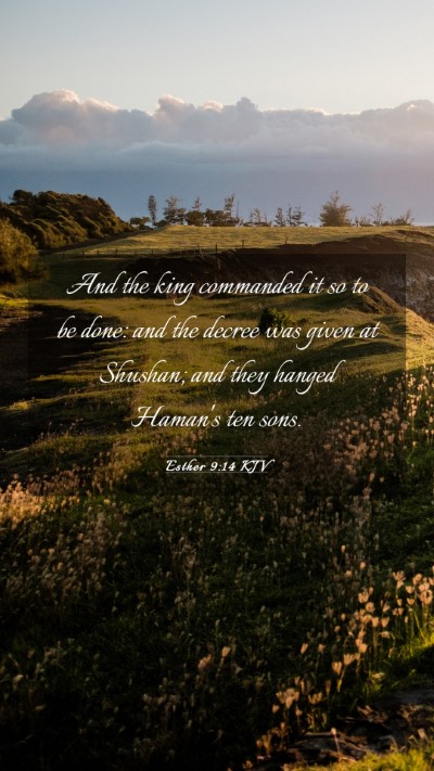 Picture 03 - Esther 9:14 KJV Mobile Phone Wallpaper - And the king commanded it so to be done: and the - Mobile Bible Verse Wallpaper