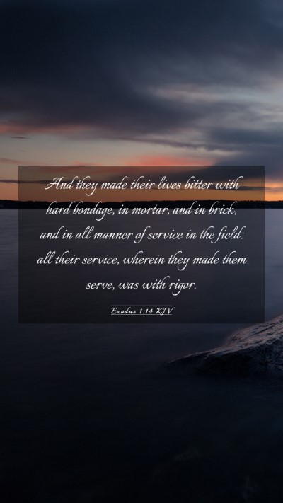 Picture 03 - Exodus 1:14 KJV Mobile Phone Wallpaper - And they made their lives bitter with hard - Mobile Bible Verse Wallpaper