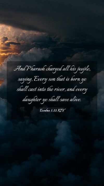 Picture 03 - Exodus 1:22 KJV Mobile Phone Wallpaper - And Pharaoh charged all his people, saying, Every - Mobile Bible Verse Wallpaper