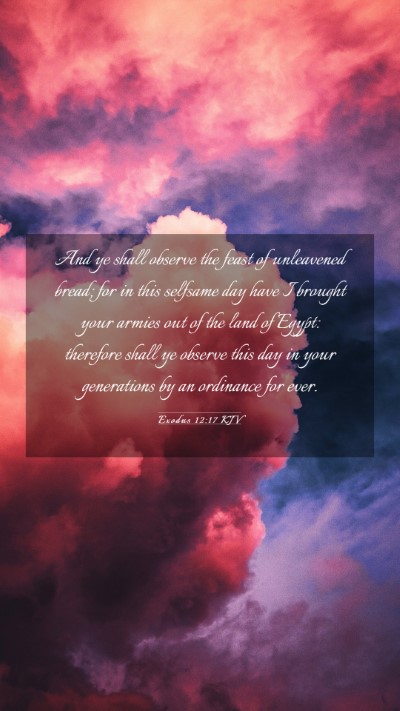 Picture 03 - Exodus 12:17 KJV Mobile Phone Wallpaper - And ye shall observe the feast of unleavened - Mobile Bible Verse Wallpaper