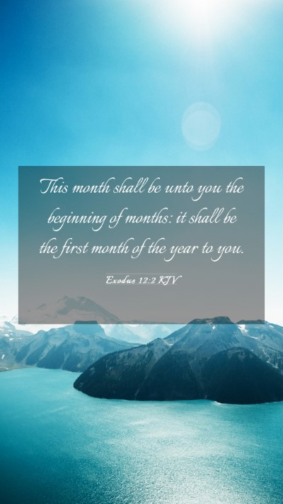 Picture 03 - Exodus 12:2 KJV Mobile Phone Wallpaper - This month shall be unto you the beginning of - Mobile Bible Verse Wallpaper