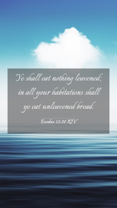 Picture 03 - Exodus 12:20 KJV Mobile Phone Wallpaper - Ye shall eat nothing leavened; in all your - Mobile Bible Verse Wallpaper