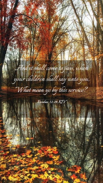 Picture 03 - Exodus 12:26 KJV Mobile Phone Wallpaper - And it shall come to pass, when your children - Mobile Bible Verse Wallpaper