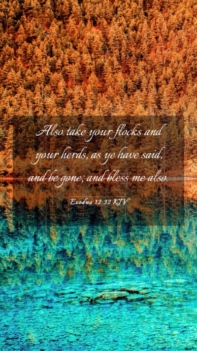 Picture 03 - Exodus 12:32 KJV Mobile Phone Wallpaper - Also take your flocks and your herds, as ye have - Mobile Bible Verse Wallpaper