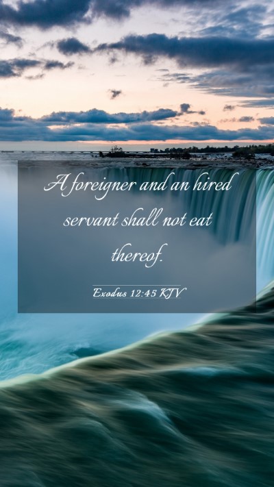 Picture 03 - Exodus 12:45 KJV Mobile Phone Wallpaper - A foreigner and an hired servant shall not eat - Mobile Bible Verse Wallpaper
