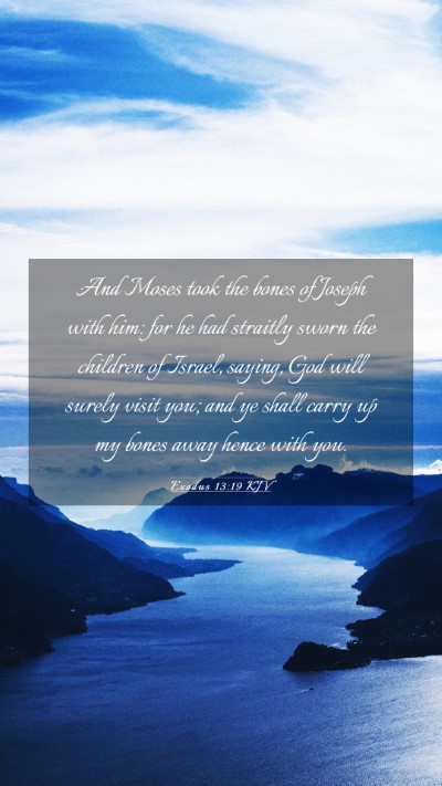 Picture 03 - Exodus 13:19 KJV Mobile Phone Wallpaper - And Moses took the bones of Joseph with him: for - Mobile Bible Verse Wallpaper