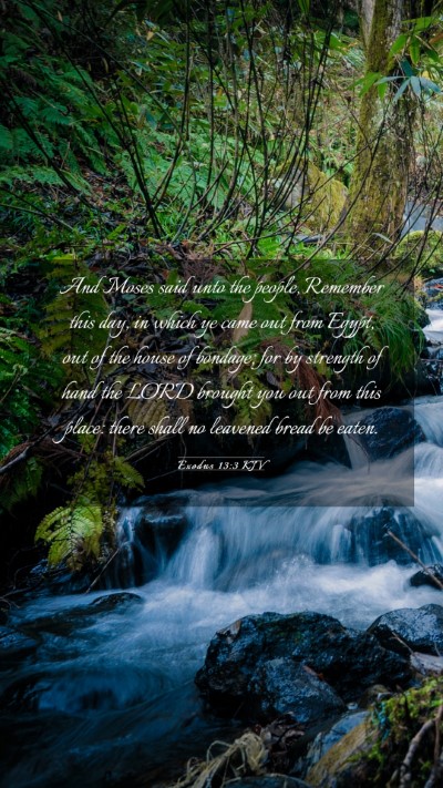 Picture 03 - Exodus 13:3 KJV Mobile Phone Wallpaper - And Moses said unto the people, Remember this - Mobile Bible Verse Wallpaper