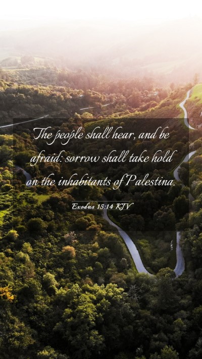 Picture 03 - Exodus 15:14 KJV Mobile Phone Wallpaper - The people shall hear, and be afraid: sorrow - Mobile Bible Verse Wallpaper