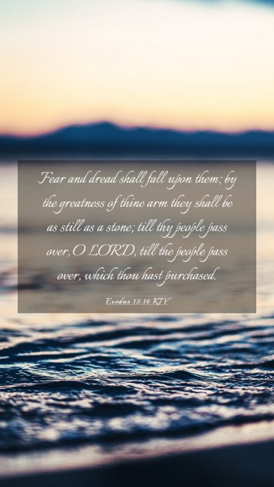 Picture 03 - Exodus 15:16 KJV Mobile Phone Wallpaper - Fear and dread shall fall upon them; by the - Mobile Bible Verse Wallpaper