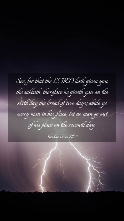 Picture 03 - Exodus 16:29 KJV Mobile Phone Wallpaper - See, for that the LORD hath given you the - Mobile Bible Verse Wallpaper