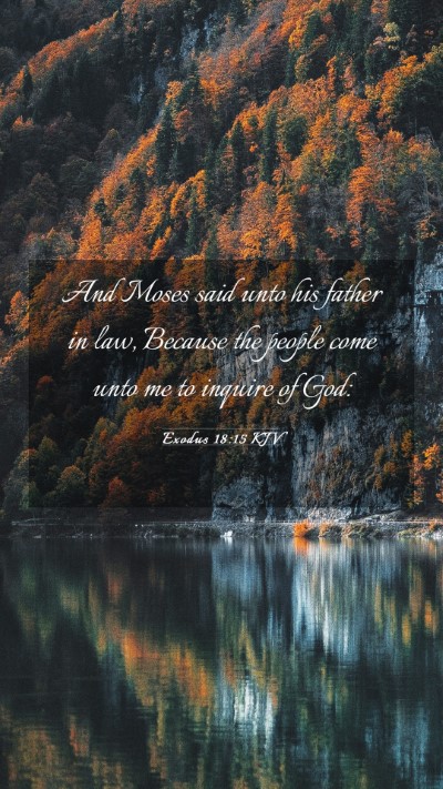Picture 03 - Exodus 18:15 KJV Mobile Phone Wallpaper - And Moses said unto his father in law, Because - Mobile Bible Verse Wallpaper