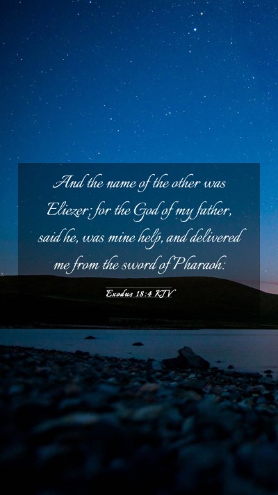 Picture 03 - Exodus 18:4 KJV Mobile Phone Wallpaper - And the name of the other was Eliezer; for the - Mobile Bible Verse Wallpaper