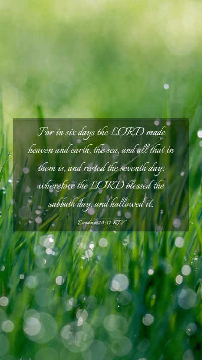 Picture 03 - Exodus 20:11 KJV Mobile Phone Wallpaper - For in six days the LORD made heaven and earth, - Mobile Bible Verse Wallpaper