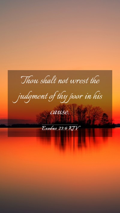 Picture 03 - Exodus 23:6 KJV Mobile Phone Wallpaper - Thou shalt not wrest the judgment of thy poor in - Mobile Bible Verse Wallpaper