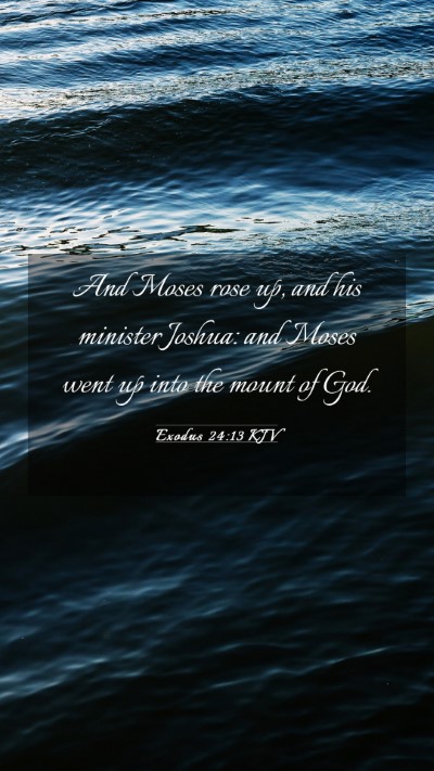 Picture 03 - Exodus 24:13 KJV Mobile Phone Wallpaper - And Moses rose up, and his minister Joshua: and - Mobile Bible Verse Wallpaper