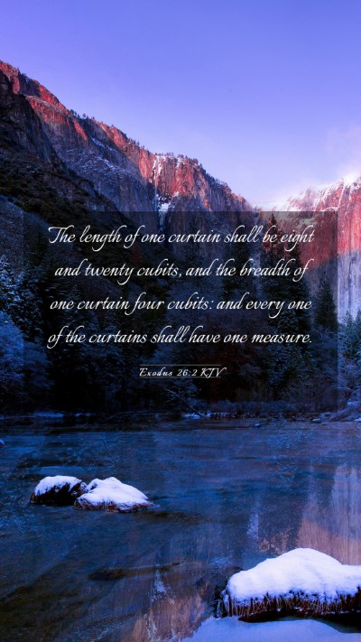 Picture 03 - Exodus 26:2 KJV Mobile Phone Wallpaper - The length of one curtain shall be eight and - Mobile Bible Verse Wallpaper
