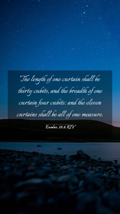 Picture 03 - Exodus 26:8 KJV Mobile Phone Wallpaper - The length of one curtain shall be thirty cubits, - Mobile Bible Verse Wallpaper