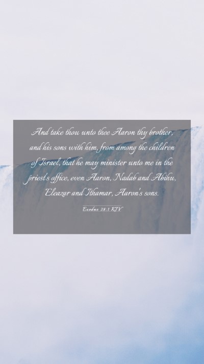Picture 03 - Exodus 28:1 KJV Mobile Phone Wallpaper - And take thou unto thee Aaron thy brother, and - Mobile Bible Verse Wallpaper