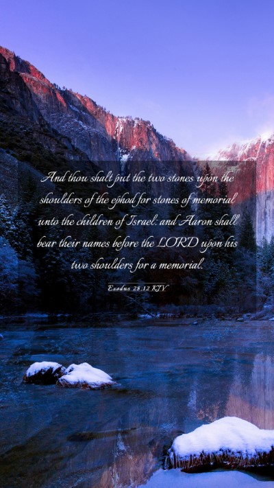 Picture 03 - Exodus 28:12 KJV Mobile Phone Wallpaper - And thou shalt put the two stones upon the - Mobile Bible Verse Wallpaper