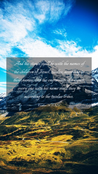Picture 03 - Exodus 28:21 KJV Mobile Phone Wallpaper - And the stones shall be with the names of the - Mobile Bible Verse Wallpaper