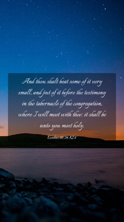 Picture 03 - Exodus 30:36 KJV Mobile Phone Wallpaper - And thou shalt beat some of it very small, and - Mobile Bible Verse Wallpaper