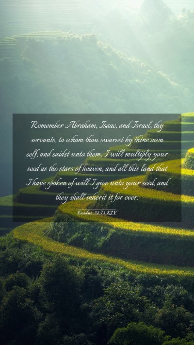 Picture 03 - Exodus 32:13 KJV Mobile Phone Wallpaper - Remember Abraham, Isaac, and Israel, thy - Mobile Bible Verse Wallpaper