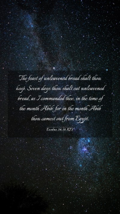 Picture 03 - Exodus 34:18 KJV Mobile Phone Wallpaper - The feast of unleavened bread shalt thou keep. - Mobile Bible Verse Wallpaper