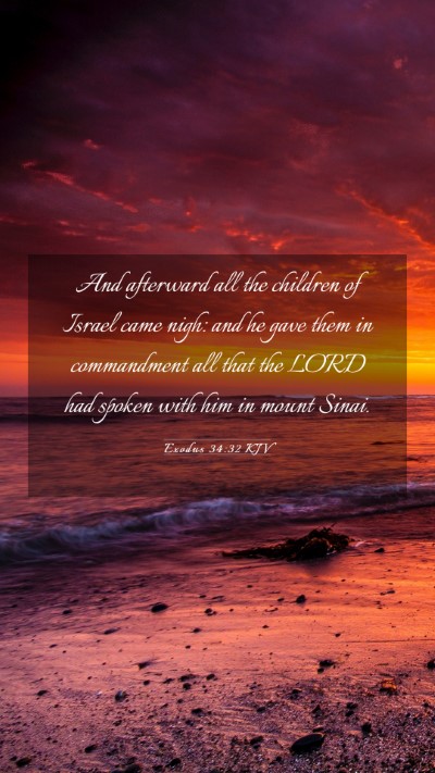 Picture 03 - Exodus 34:32 KJV Mobile Phone Wallpaper - And afterward all the children of Israel came - Mobile Bible Verse Wallpaper