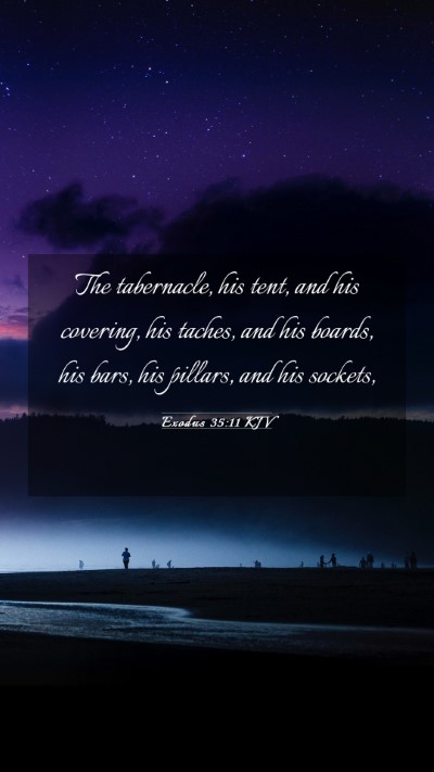 Picture 03 - Exodus 35:11 KJV Mobile Phone Wallpaper - The tabernacle, his tent, and his covering, his - Mobile Bible Verse Wallpaper