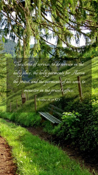 Picture 03 - Exodus 35:19 KJV Mobile Phone Wallpaper - The cloths of service, to do service in the holy - Mobile Bible Verse Wallpaper