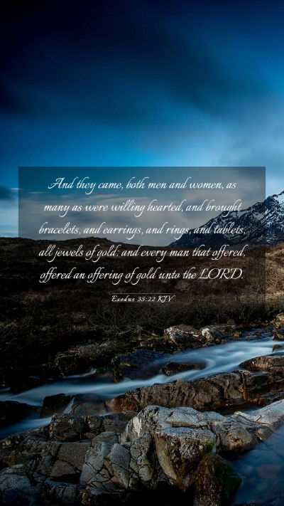Picture 03 - Exodus 35:22 KJV Mobile Phone Wallpaper - And they came, both men and women, as many as - Mobile Bible Verse Wallpaper