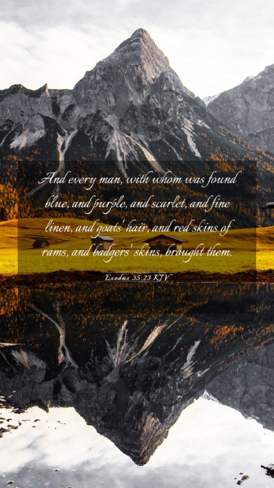 Picture 03 - Exodus 35:23 KJV Mobile Phone Wallpaper - And every man, with whom was found blue, and - Mobile Bible Verse Wallpaper