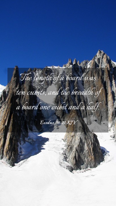 Picture 03 - Exodus 36:21 KJV Mobile Phone Wallpaper - The length of a board was ten cubits, and the - Mobile Bible Verse Wallpaper