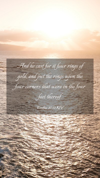 Picture 03 - Exodus 37:13 KJV Mobile Phone Wallpaper - And he cast for it four rings of gold, and put - Mobile Bible Verse Wallpaper