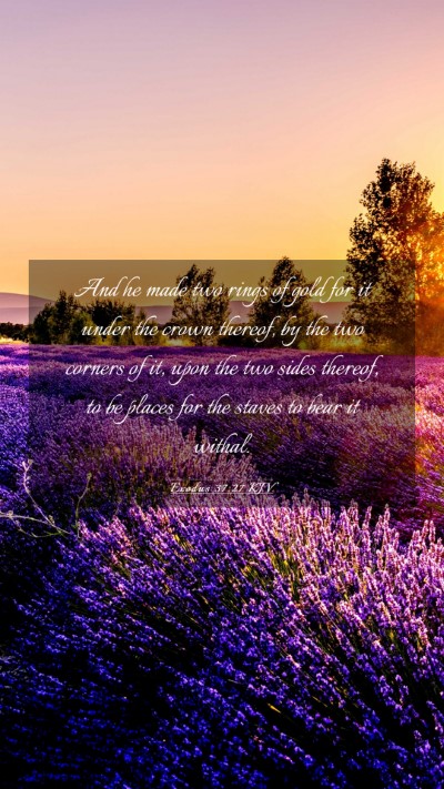Picture 03 - Exodus 37:27 KJV Mobile Phone Wallpaper - And he made two rings of gold for it under the - Mobile Bible Verse Wallpaper