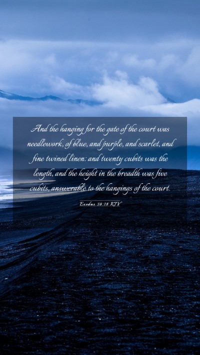 Picture 03 - Exodus 38:18 KJV Mobile Phone Wallpaper - And the hanging for the gate of the court was - Mobile Bible Verse Wallpaper
