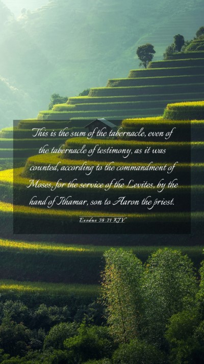 Picture 03 - Exodus 38:21 KJV Mobile Phone Wallpaper - This is the sum of the tabernacle, even of the - Mobile Bible Verse Wallpaper