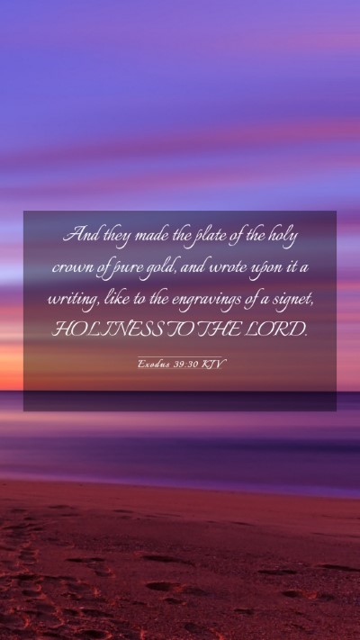 Picture 03 - Exodus 39:30 KJV Mobile Phone Wallpaper - And they made the plate of the holy crown of pure - Mobile Bible Verse Wallpaper