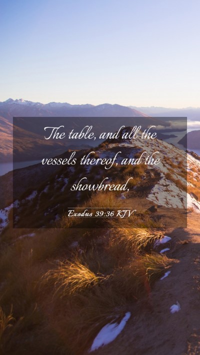 Picture 03 - Exodus 39:36 KJV Mobile Phone Wallpaper - The table, and all the vessels thereof, and the - Mobile Bible Verse Wallpaper